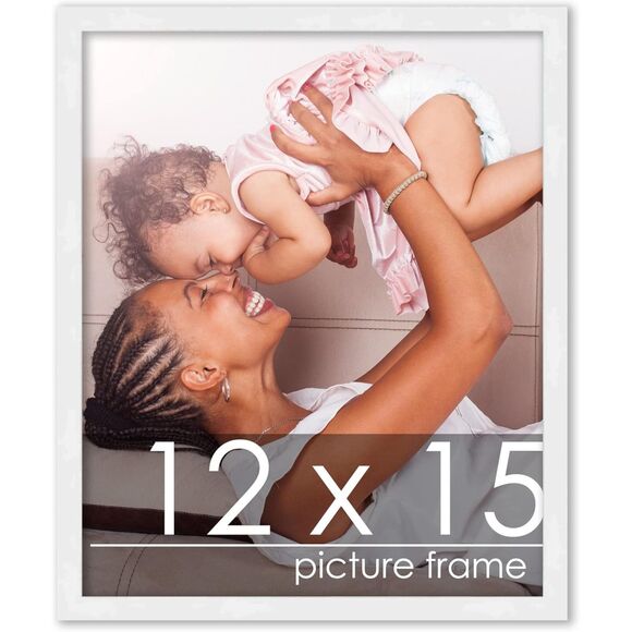 Poster Palooza 12x15 Frame Wood Picture Frame UV Acrylic Hanging Hardware White - Picture 7 of 8